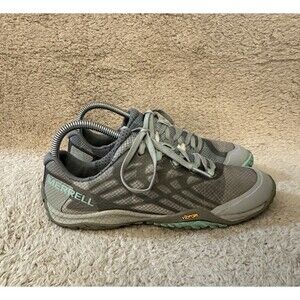 Merrell Barefoot Trail Running Shoes Sneaker Gray Teal Vibram Women’s Size 7.5